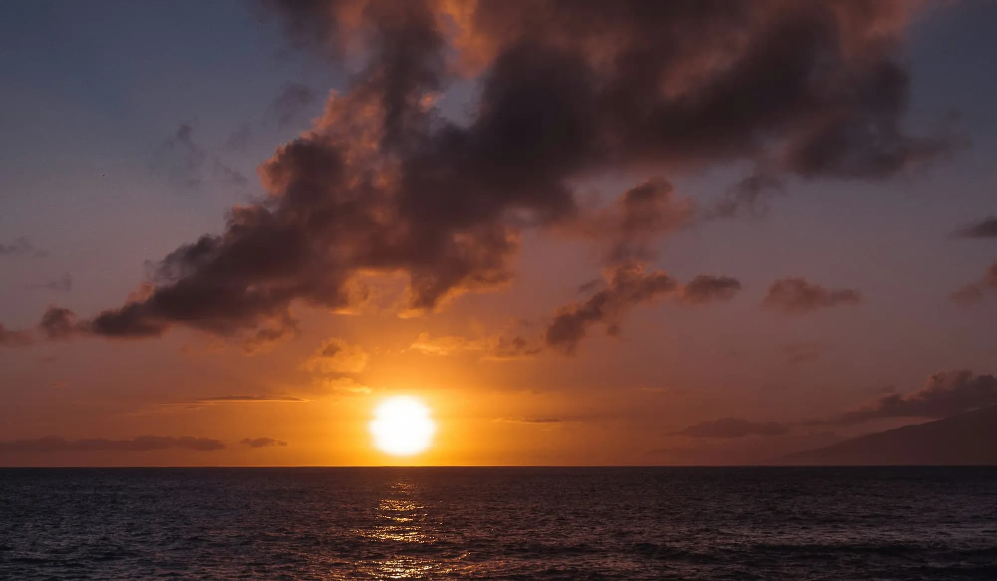 Dusk over the Pacific shoreline